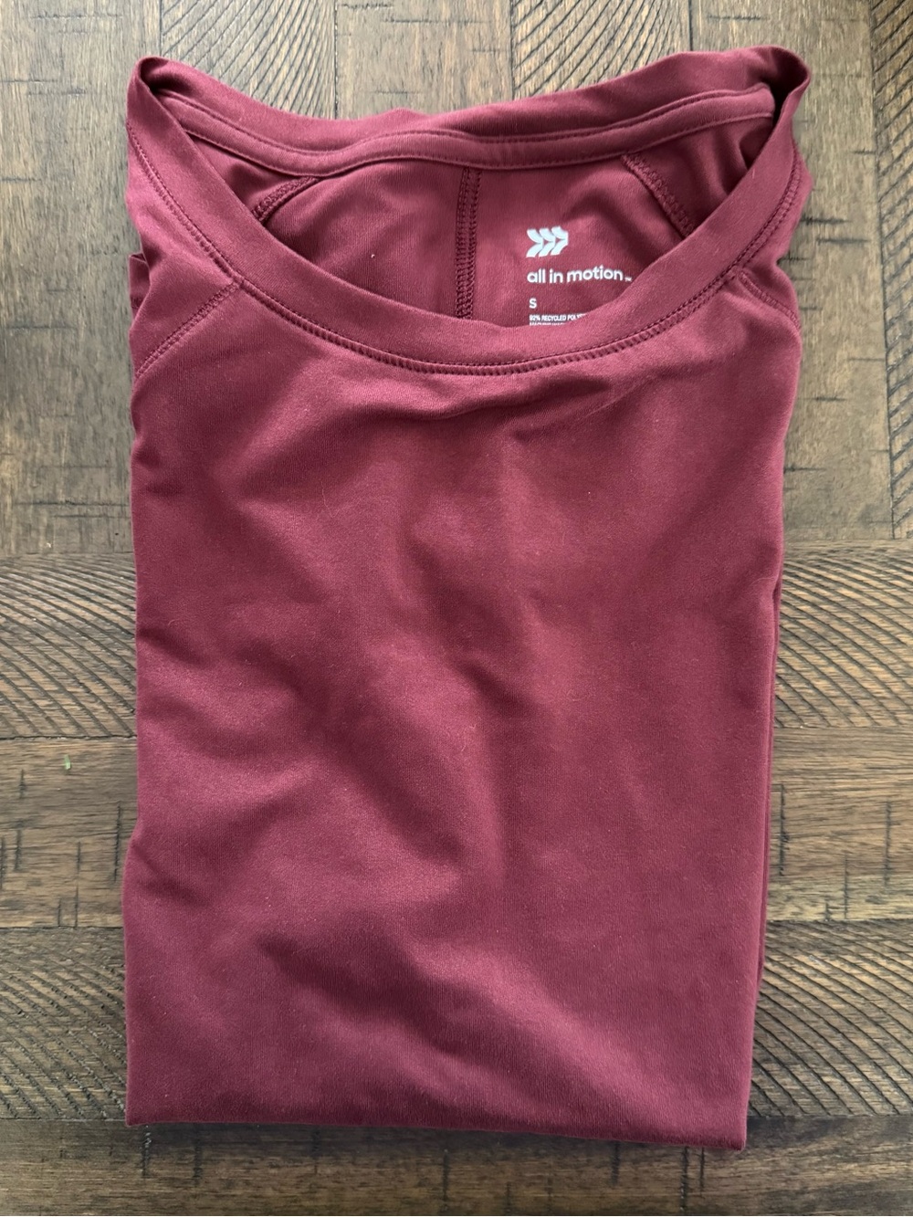 all in motion Women's Long Sleeve Crew Neck Top in Burgundy